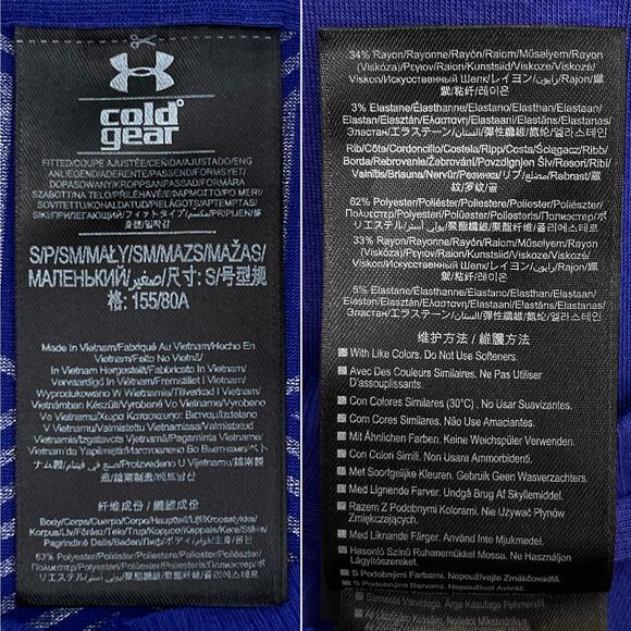 Under Armour ColdGear Henley Sz S Women's Blue Purple Iris Long Length Knit Top - Picture 5 of 7